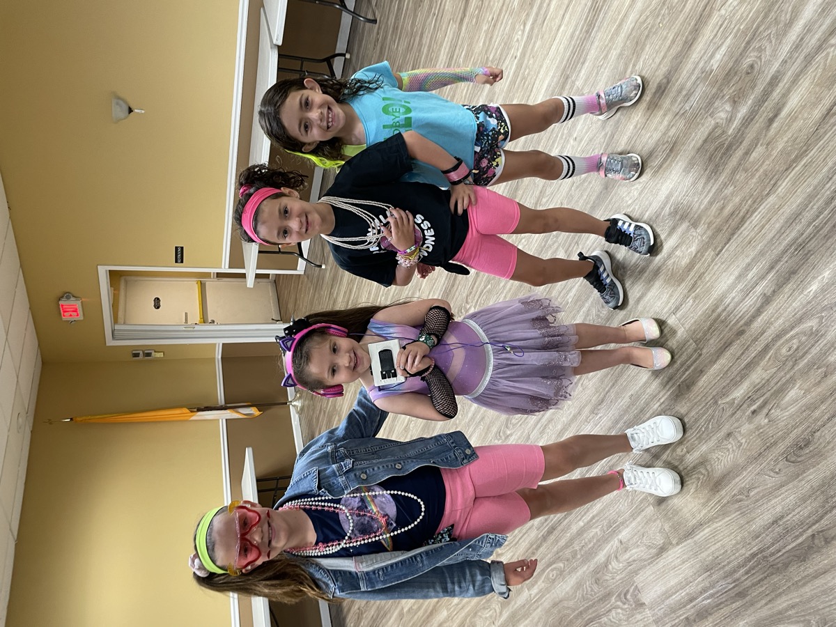 Girls in performance costumes